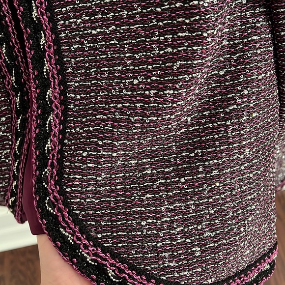 St. John sequin sparkle tweed cropped bolero jacket - Picture 4 of 8